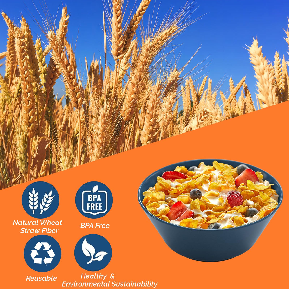 Homestockplus BPA-free microwave-safe bowls for safe reheating and easy cleanup.