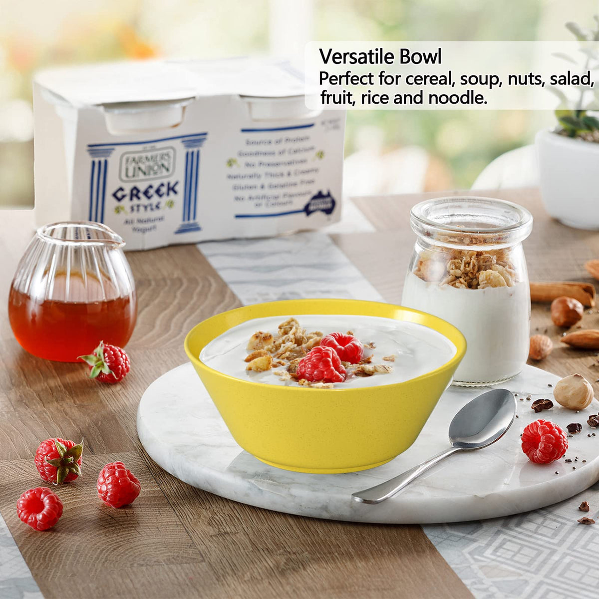 Homestockplus colorful bowls stacked neatly for easy storage and quick serving.