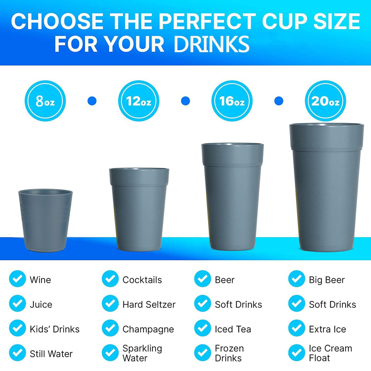 Homestockplus dishwasher and microwave-safe tumblers for easy cleanup.