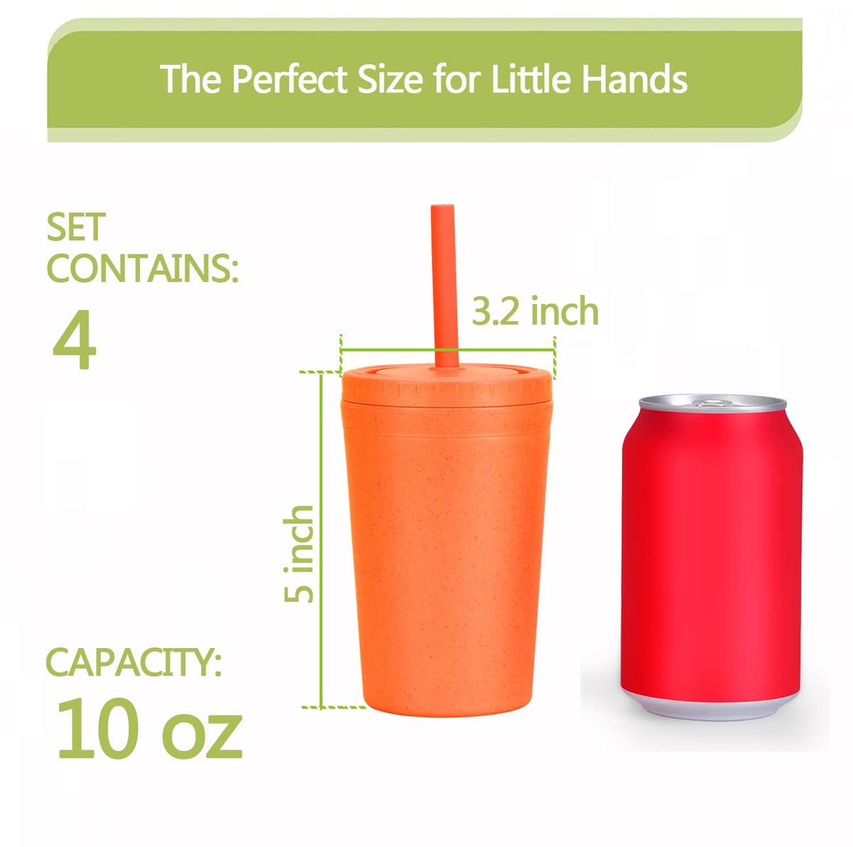 Homestockplus cups with four lids and cleaning tool for leaks prevention