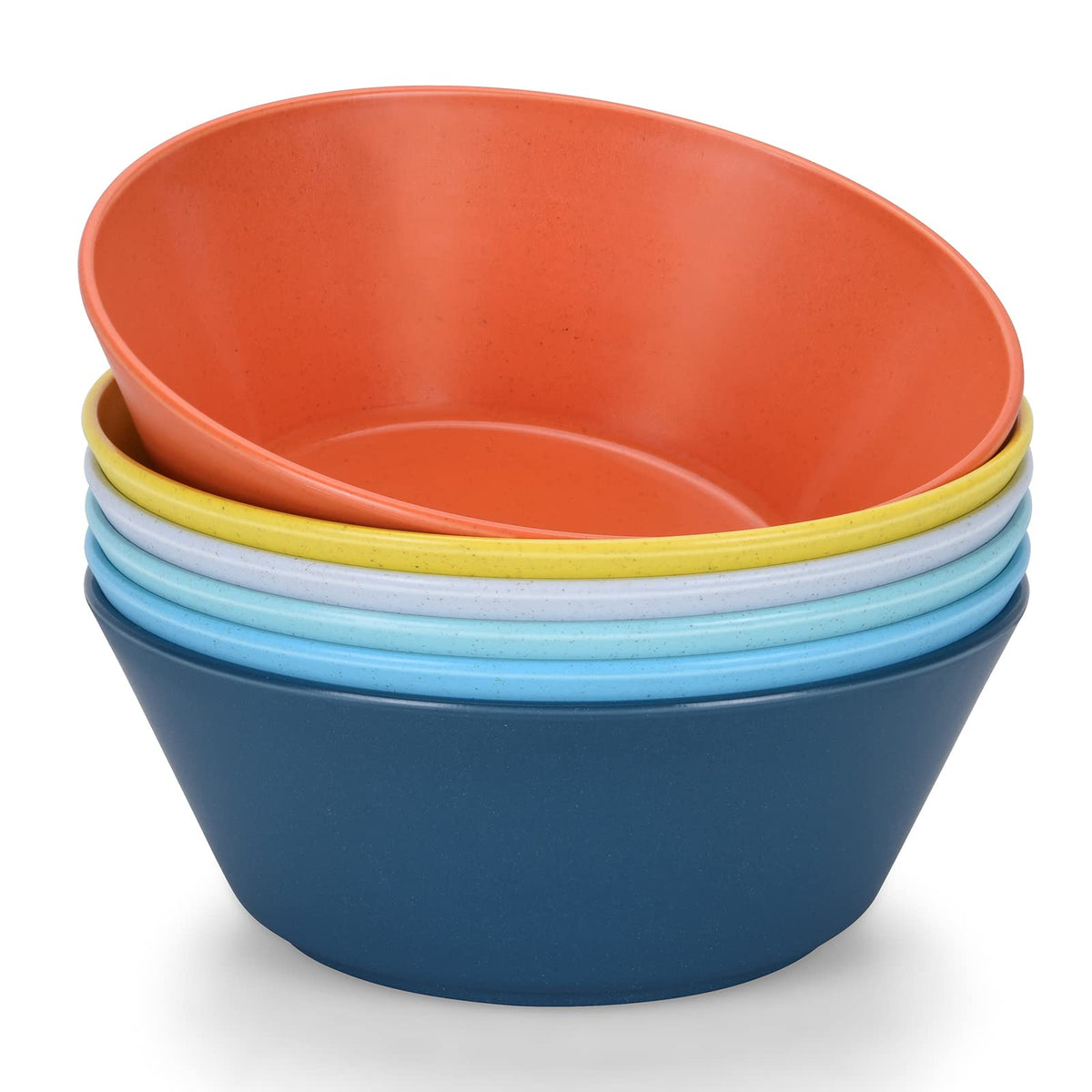 Homestockplus unbreakable bowls set of 6 with 32 oz capacity for family meals.