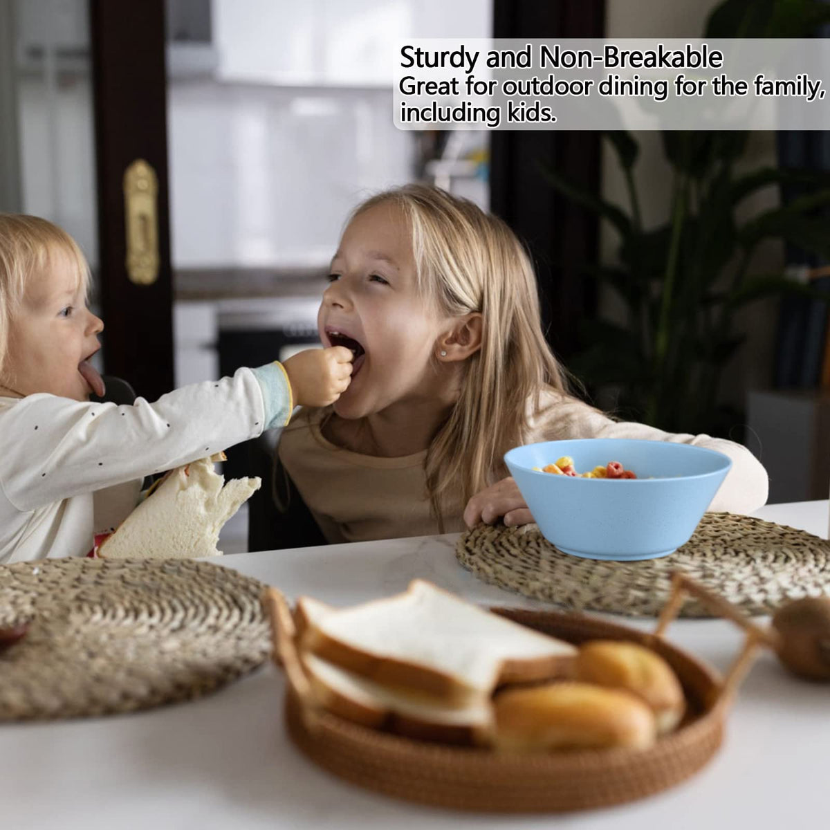 Homestockplus wheat straw bowls, eco-friendly fiber for everyday dining.