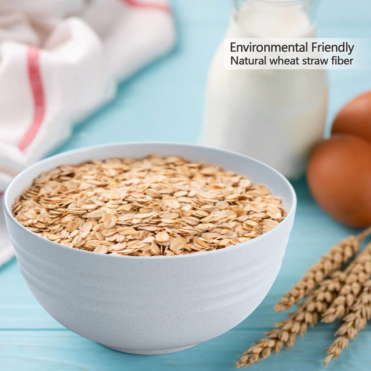 Homestockplus wheat straw fiber bowl, lightweight yet sturdy for daily meals.