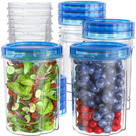 HOMETALL 32 oz freezer container with clear bottom for quick content visibility.