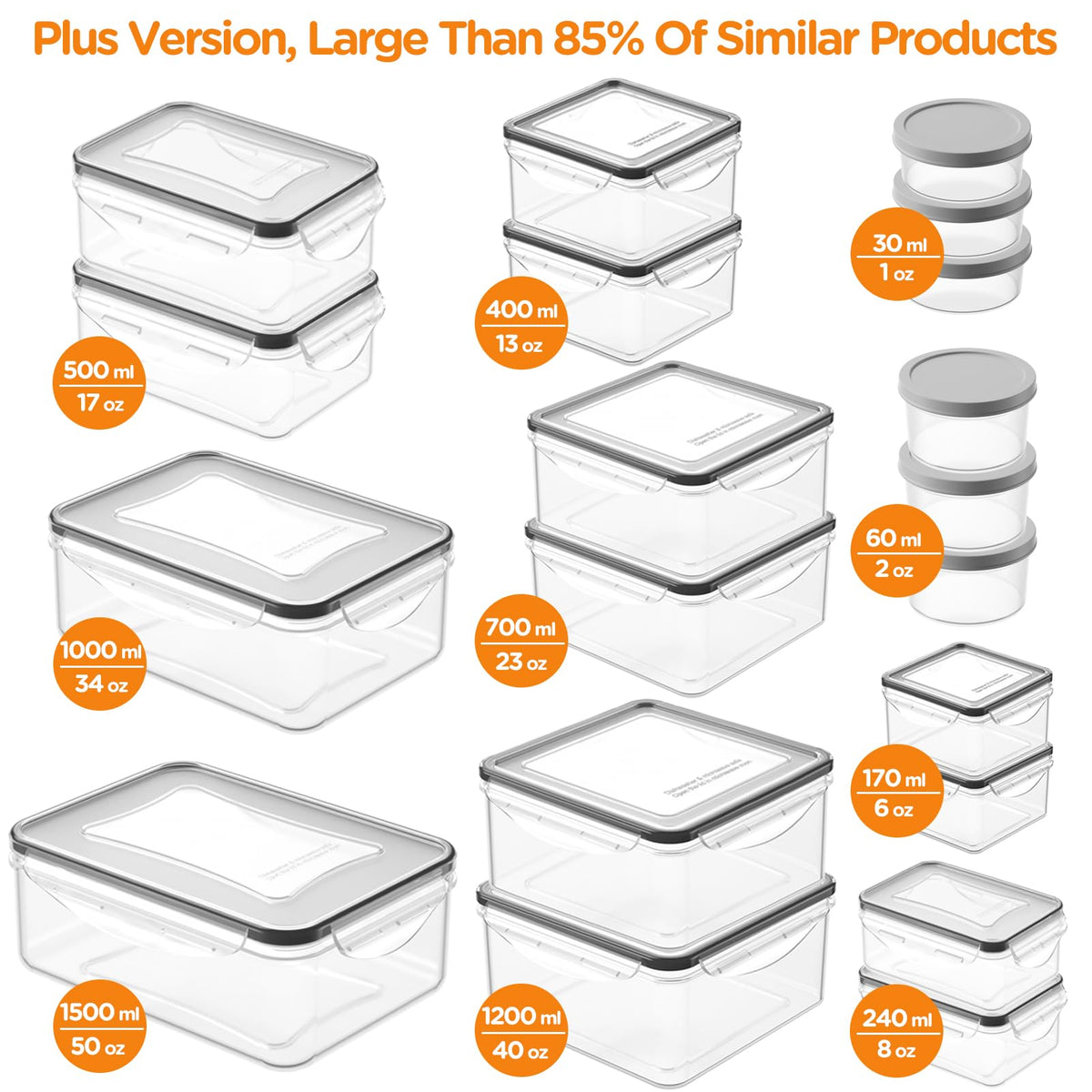 HOMETALL 34 oz rectangle container keeps portions organized and spill-free