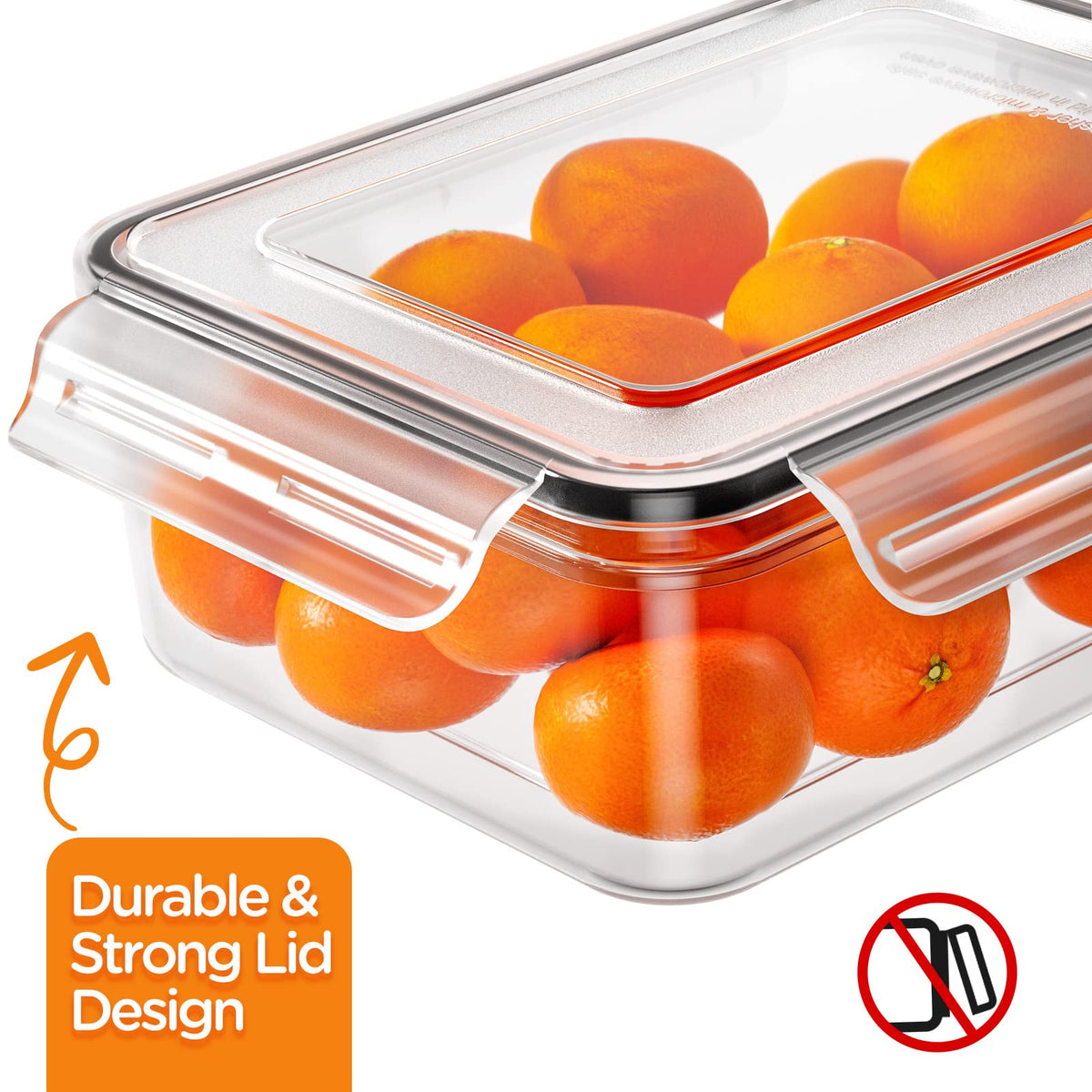 HOMETALL 40 oz square container with secure lid for bulk storage