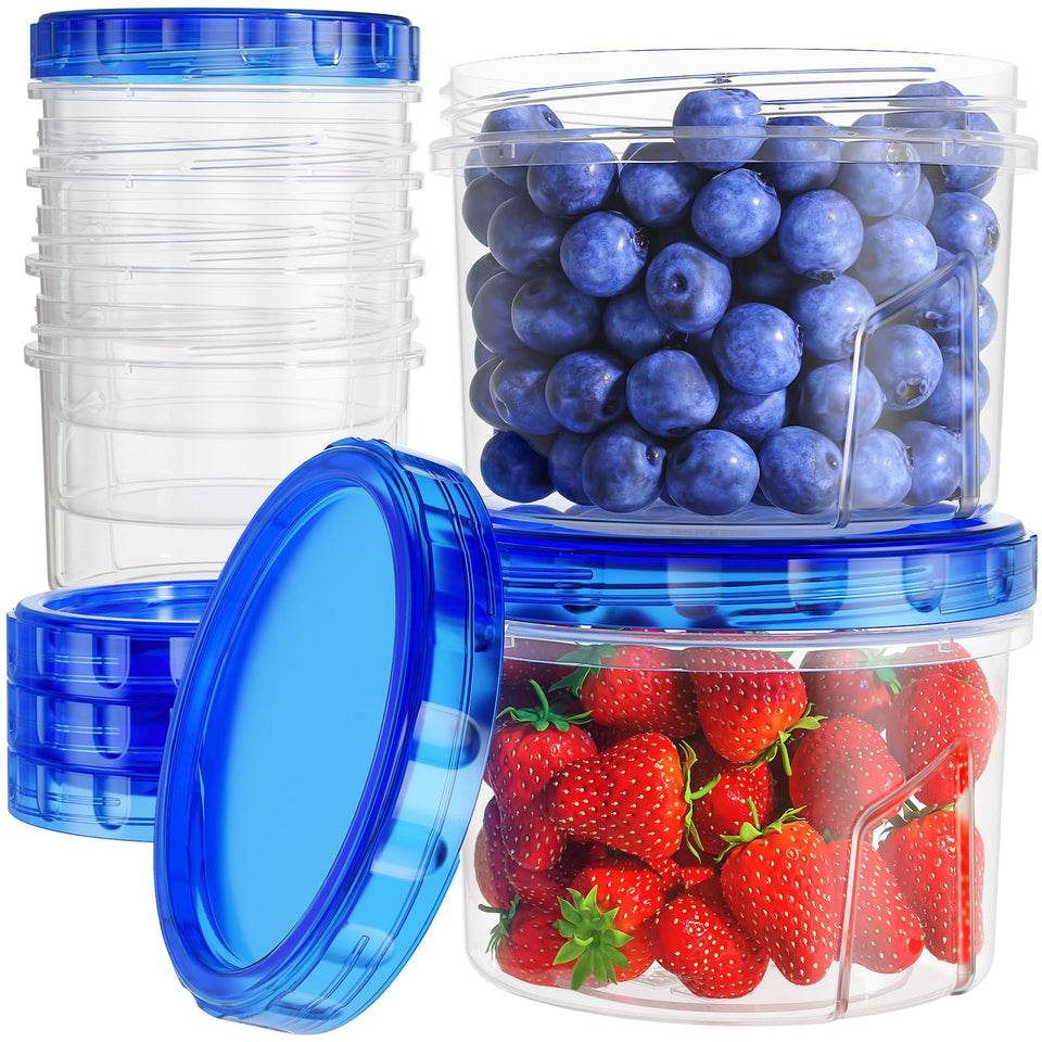 HOMETALL 6x16oz freezer containers with twist-top lids keep sauces fresh and spill-free.