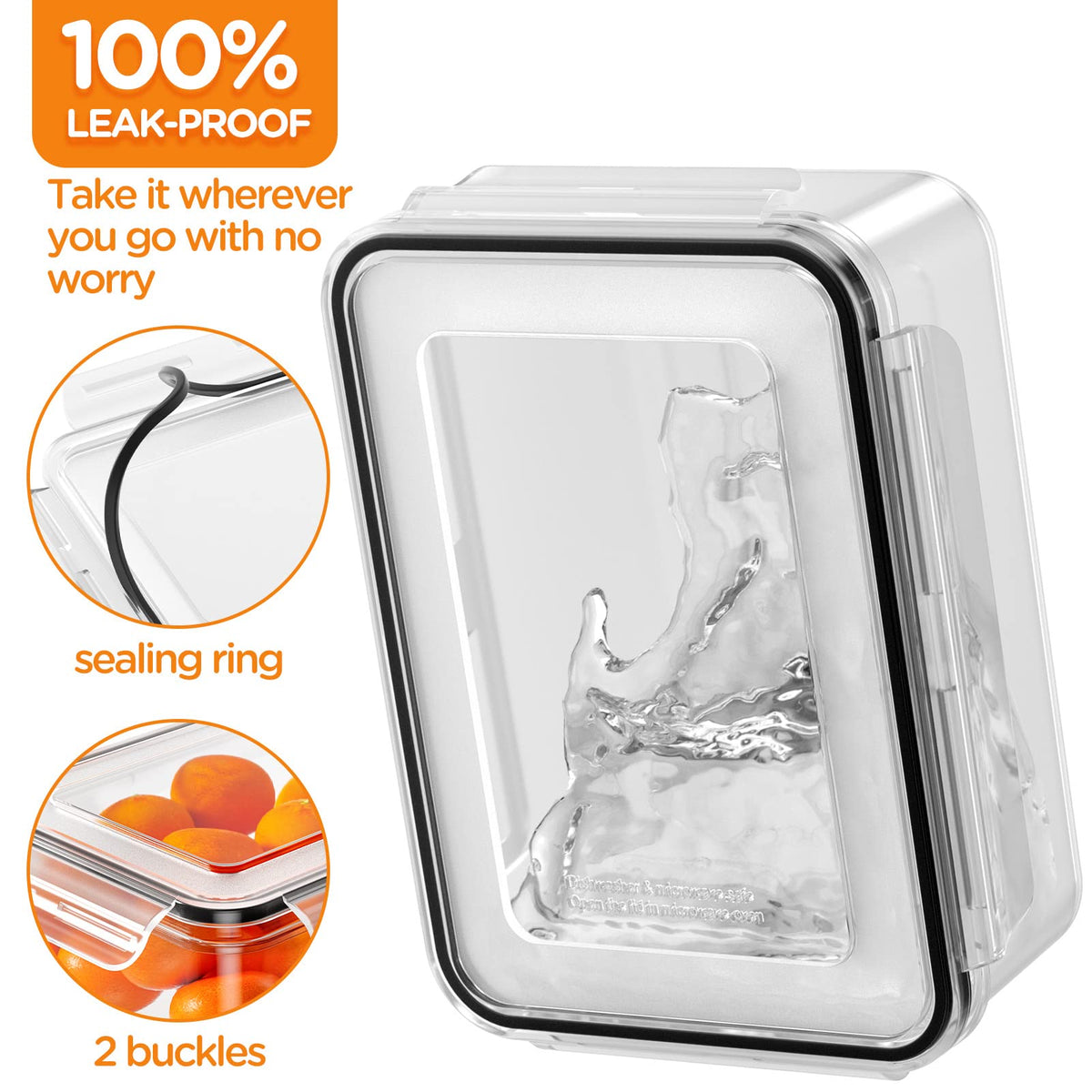 HOMETALL 8 oz rectangle container ideal for snacks and sauces