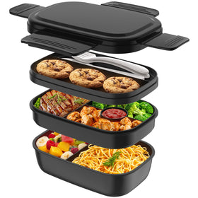 HOMETALL Bento Box adult with 3-layer stack for organized meals on the go