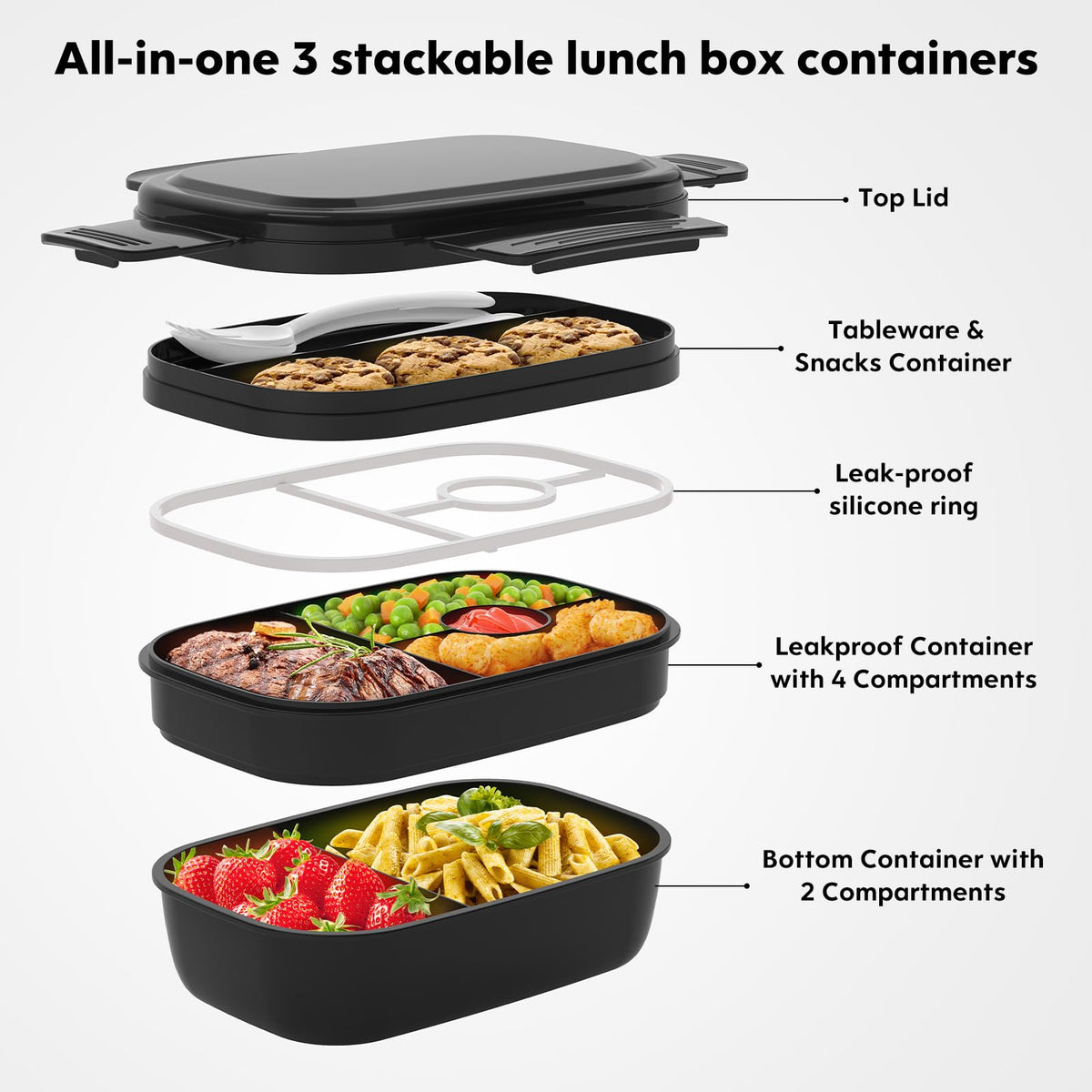 HOMETALL Bento Box includes utensils for convenient meals anywhere
