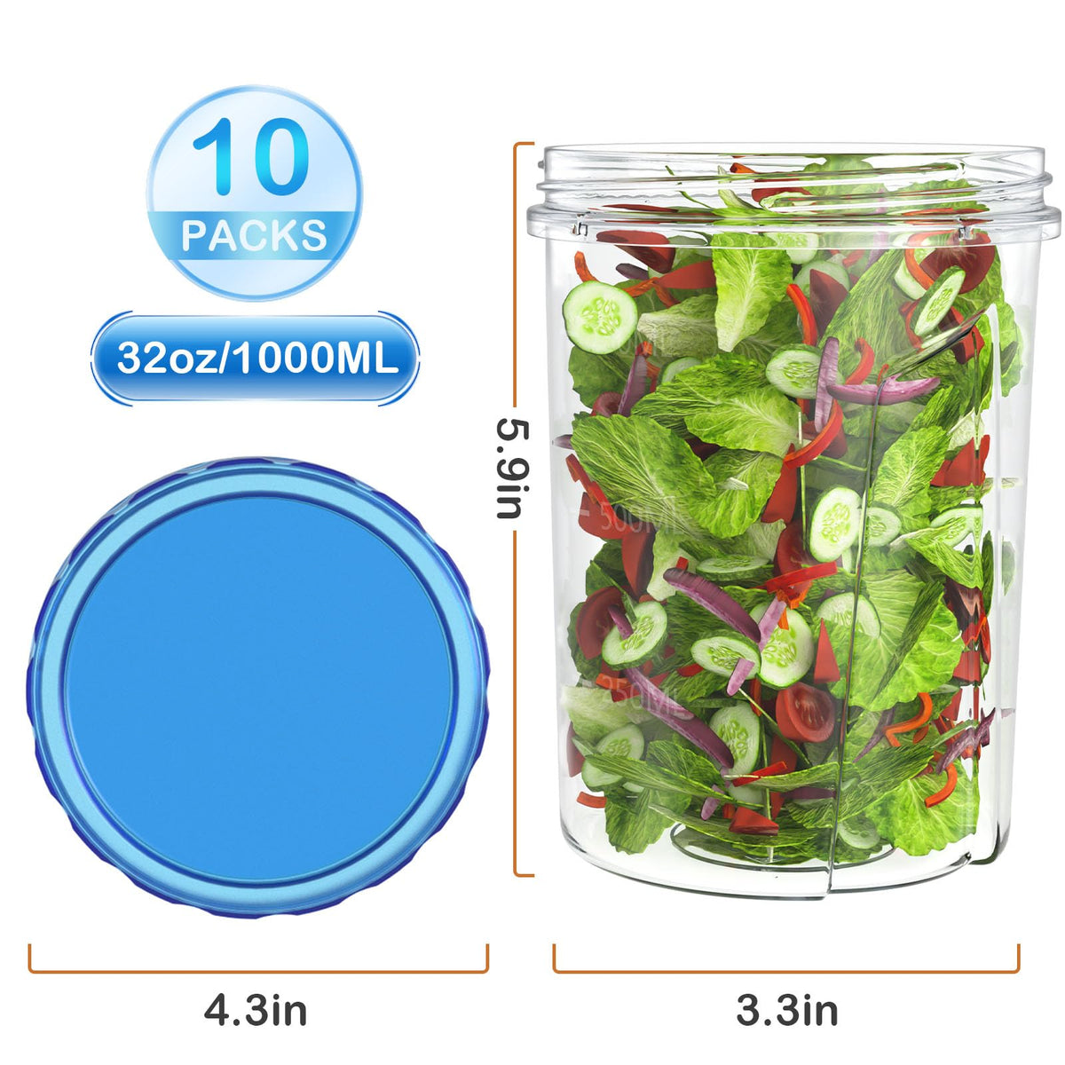 HOMETALL blue twist-top lid provides a secure, leakproof seal.