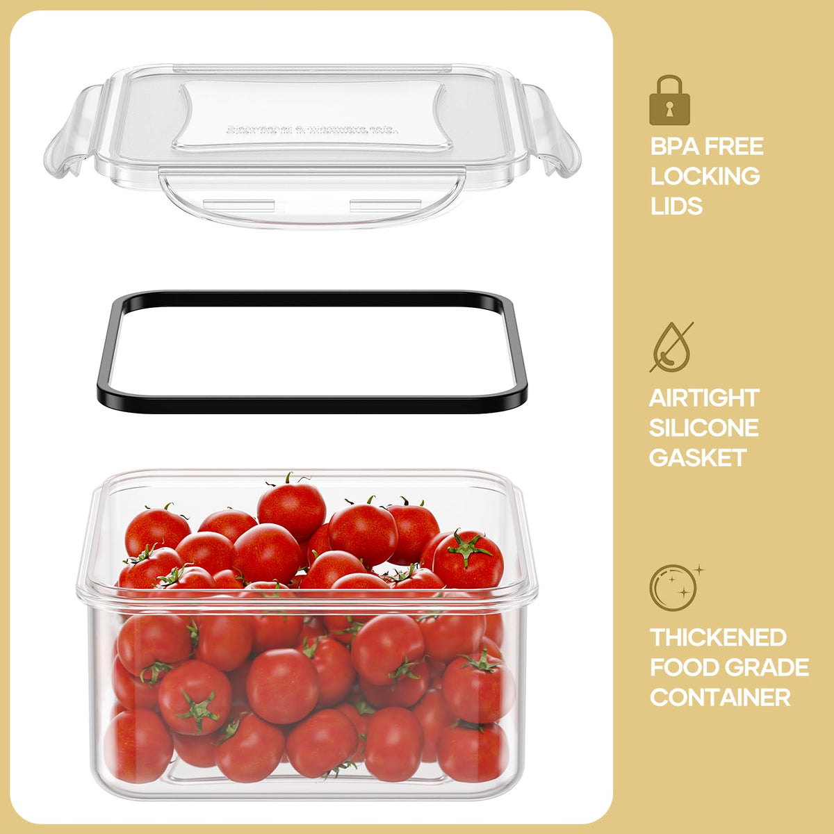 HOMETALL BPA-free polypropylene design is lightweight and safe for storage.