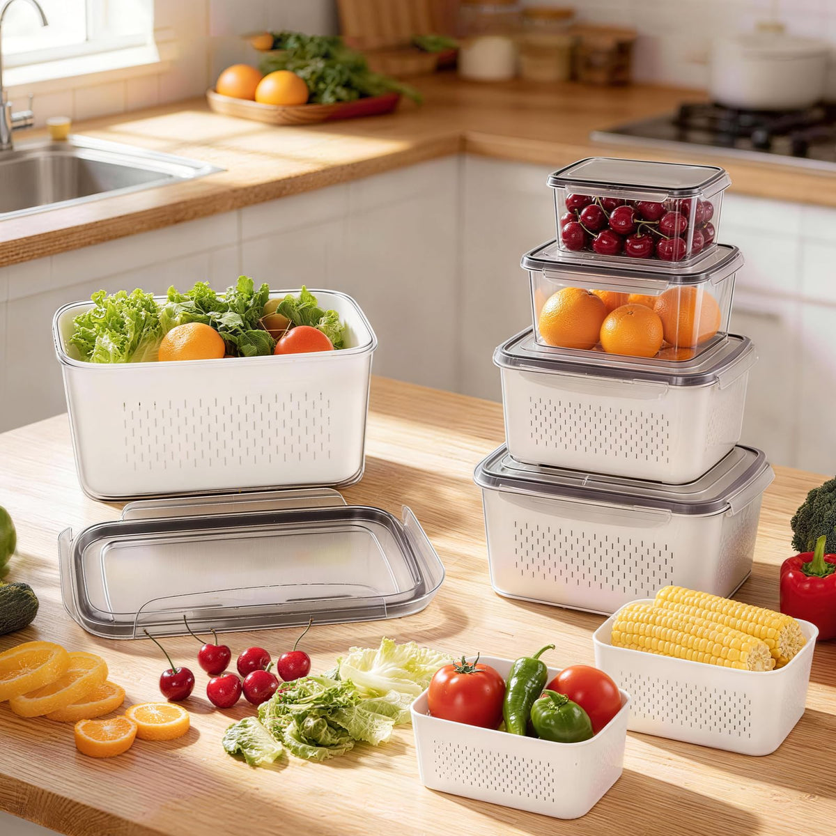 HOMETALL clear stackable design saves kitchen space and visibility.