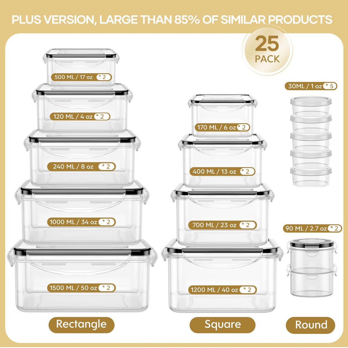 HOMETALL containers with labels and marker for quick content identification.