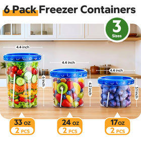 HOMETALL 24 oz freezer container with twist-top lid keeps leftovers fresh.