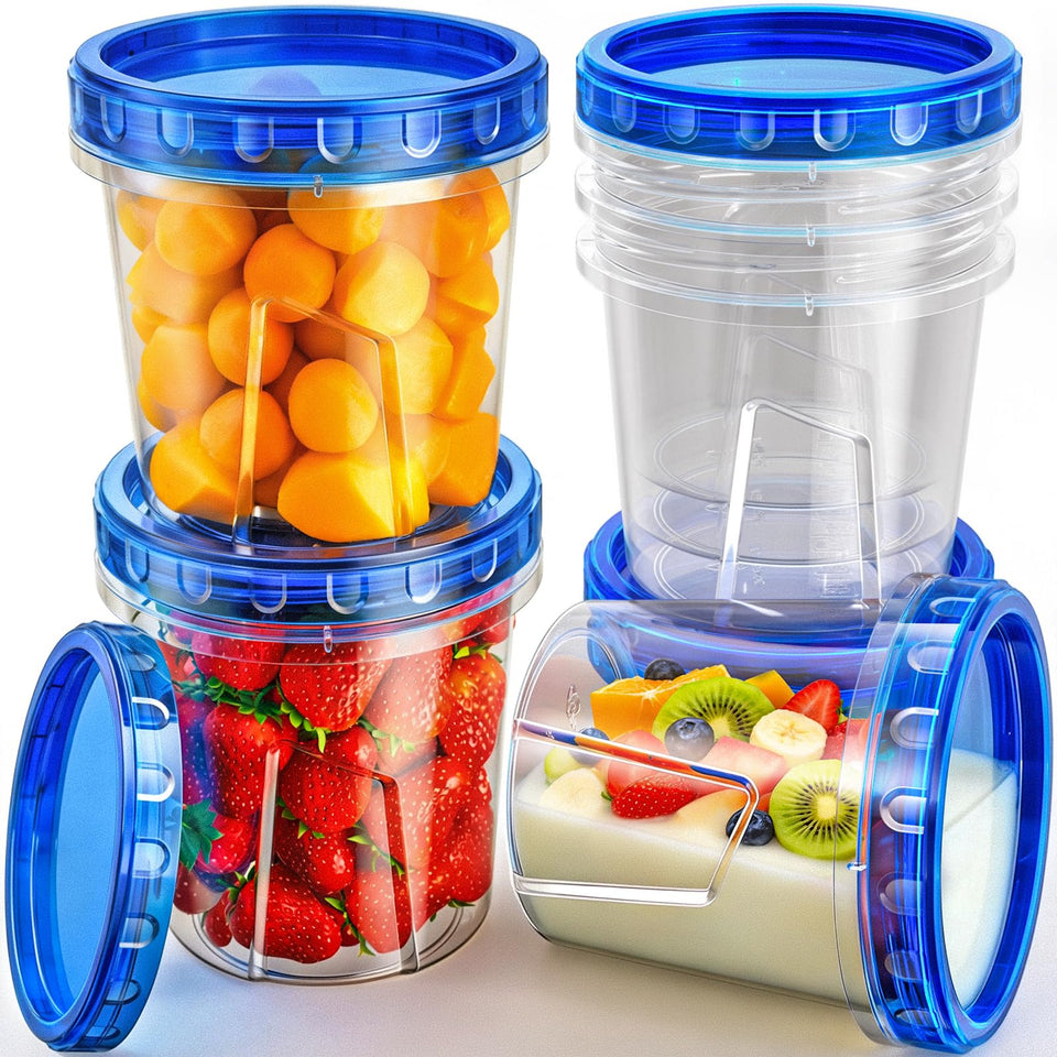 HOMETALL freezer containers 6-pack with twist lids, ideal for meal prep