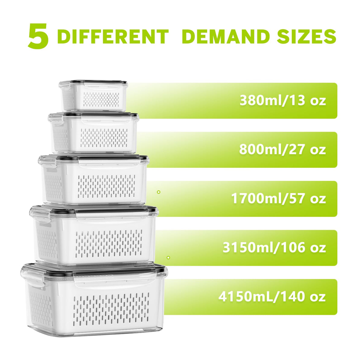 HOMETALL leakproof seals ensure airtight storage and reduced odors.