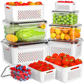 HOMETALL six-size fruit storage set for organized fridge storage