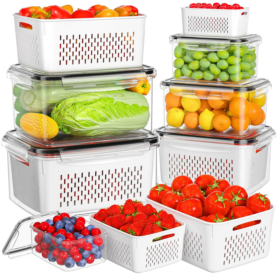 HOMETALL six-size fruit storage set for organized fridge storage