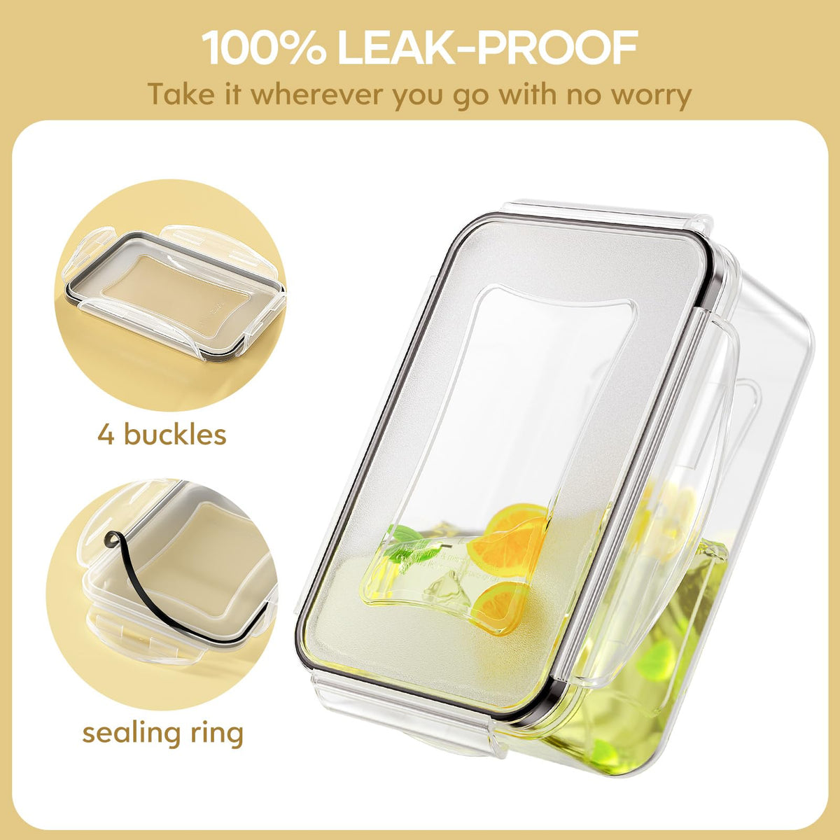 HOMETALL airtight seal and locking clips preserve moisture and freshness.