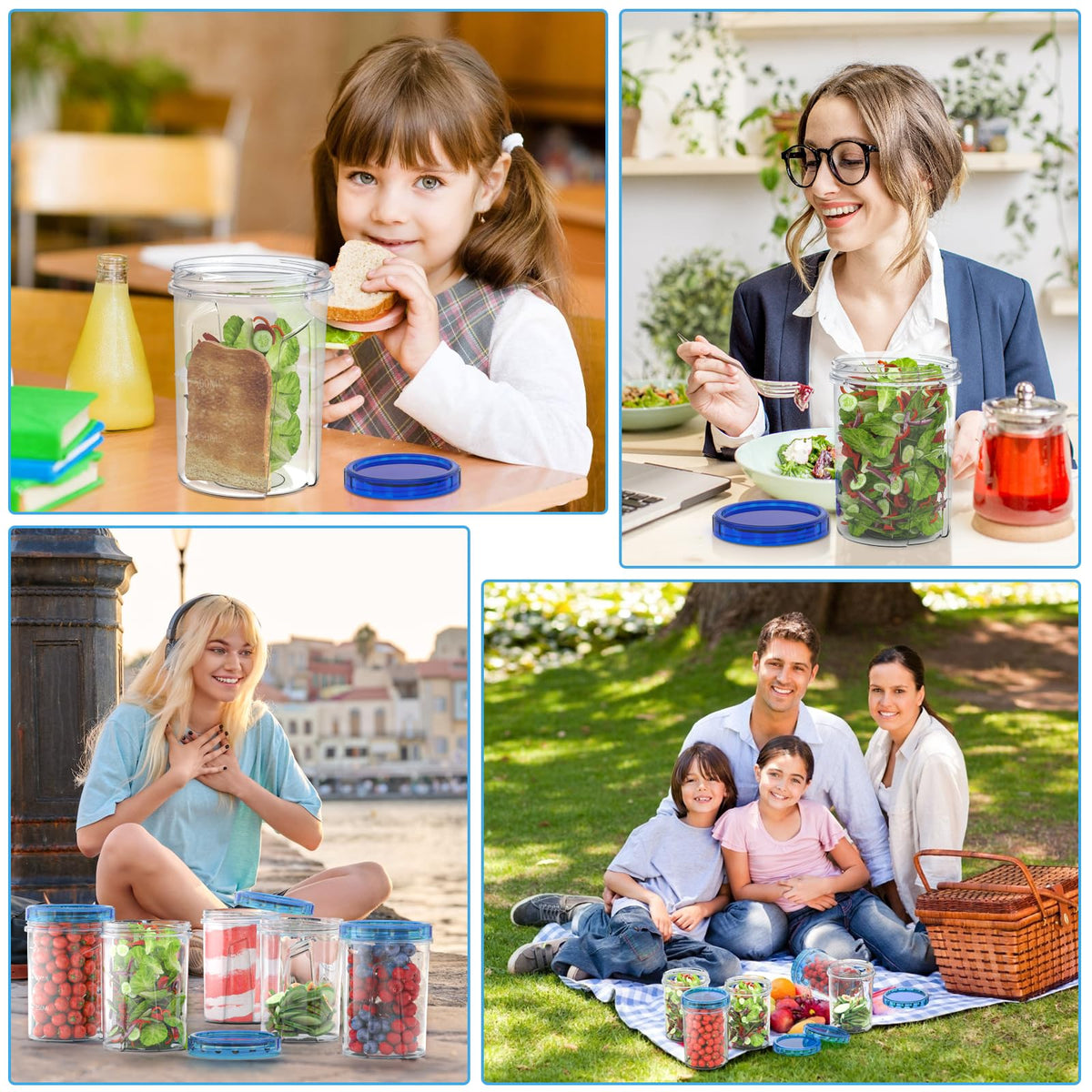 HOMETALL take-along lunch storage with clear contents at a glance.