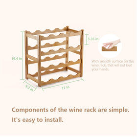 Homevany Bamboo Wine Rack dimensions help plan countertop placement.