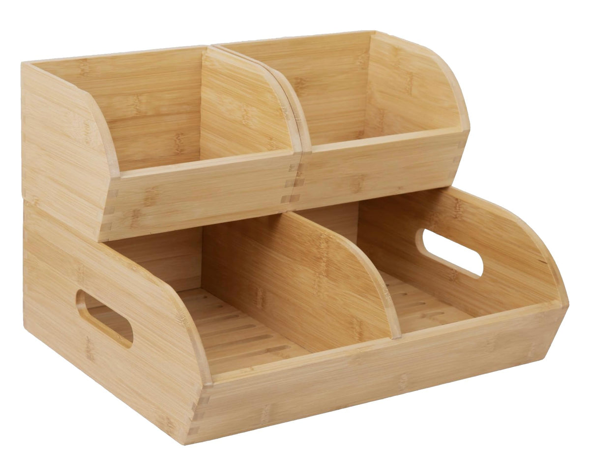 Homeware Express potato-onion bin ventilated front shows breathable design for fresher produce.