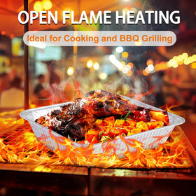 Homewarm foil pans for grill use, versatile for outdoor cooking.