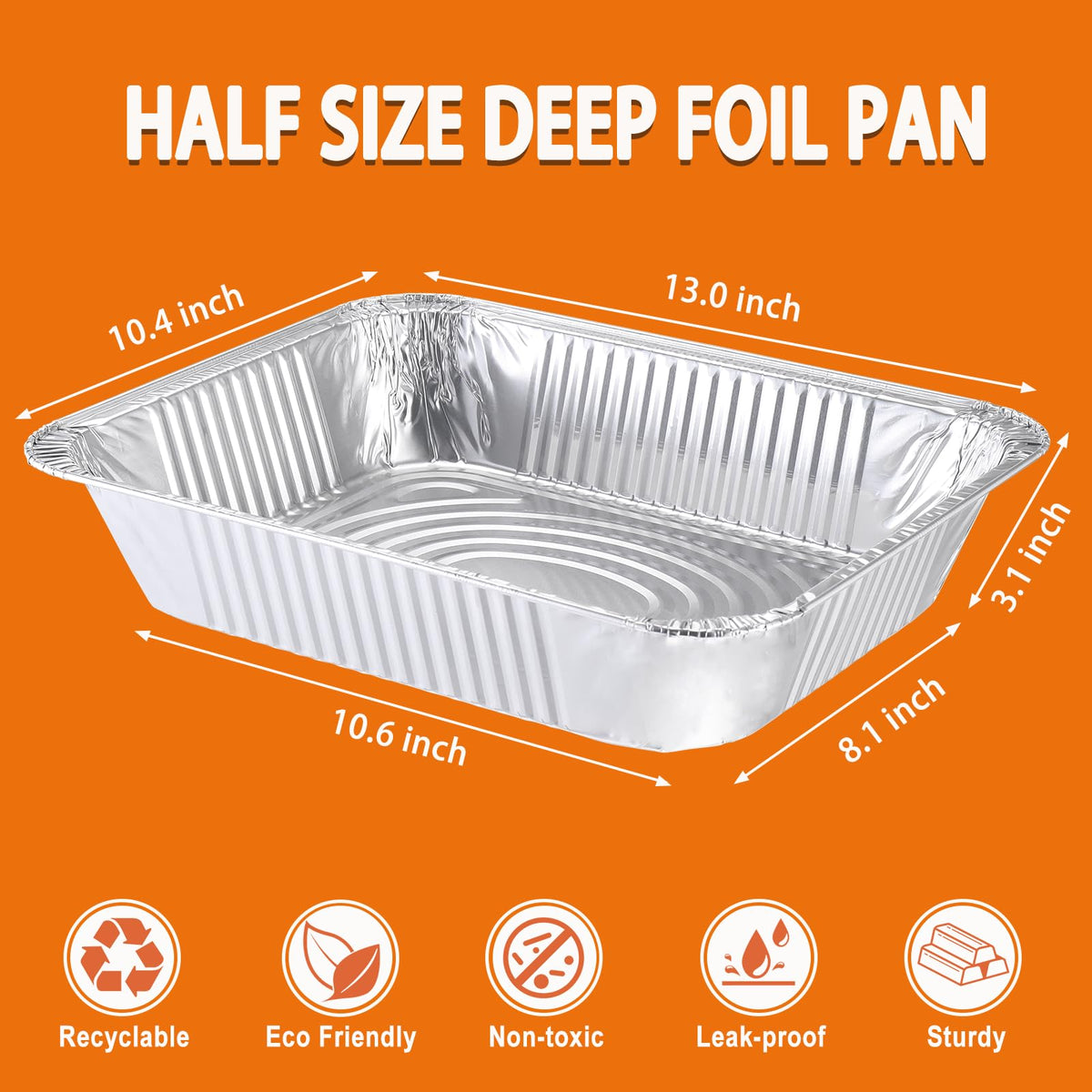 Homewarm heavy-duty foil pans in oven-ready form for even baking and roasting.