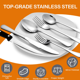 Homewarm mirror-finish flatware close-up adds sleek elegance to tables.