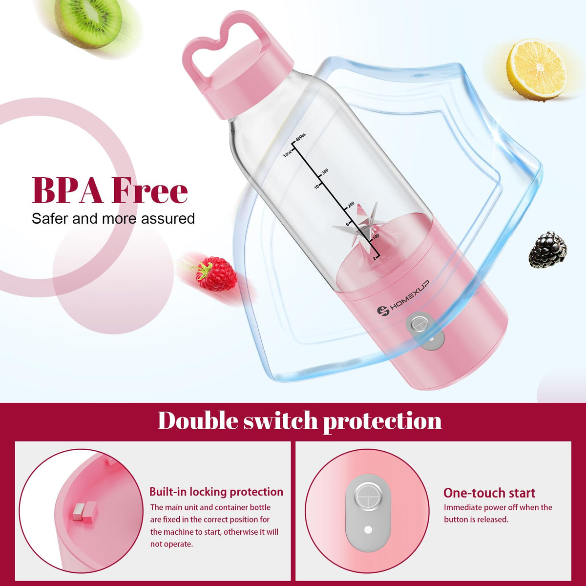 HOMEXUP accessory kit includes ice molds, funnel, and brush.