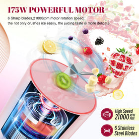 HOMEXUP pink blender quickly blends ice for drinks.
