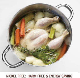 HOMICHEF 3-ply base 4mm stock pot ensures even heat and reduced warping during cooking.