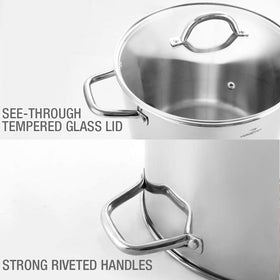 HOMICHEF stock pot is oven safe up to 400°F for finishing dishes.
