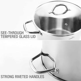 HOMICHEF induction-compatible stockpot for versatile kitchen setups.