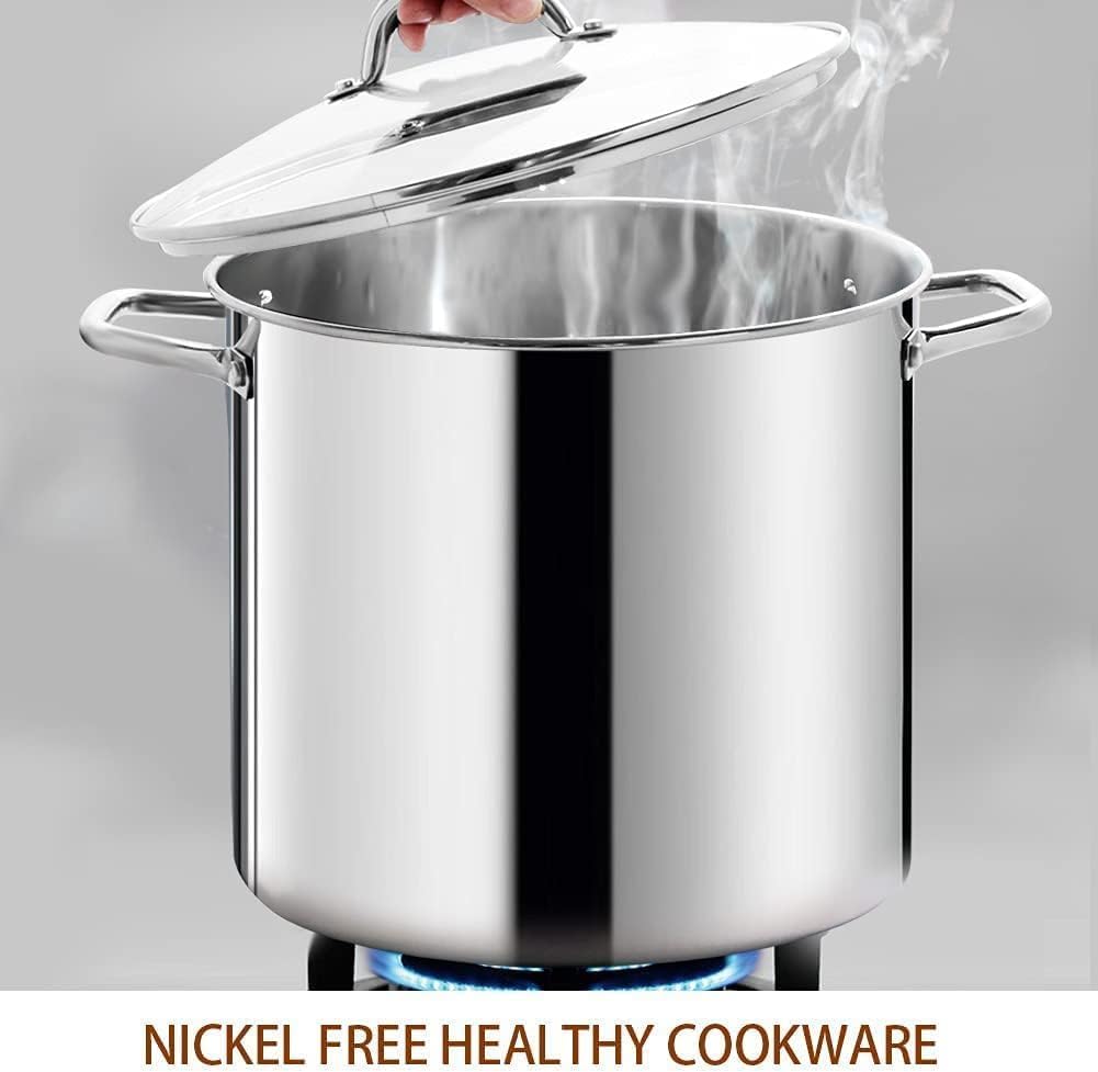HOMICHEF nickel-free stainless steel body and base for safer cooking and energy efficiency.