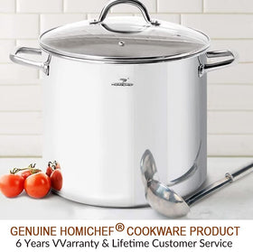 HOMICHEF oven-safe stockpot suitable up to 400F.