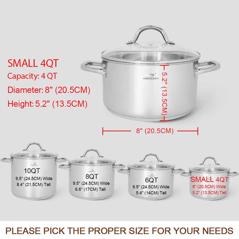 HOMICHEF riveted handles stay cool for safe stovetop use