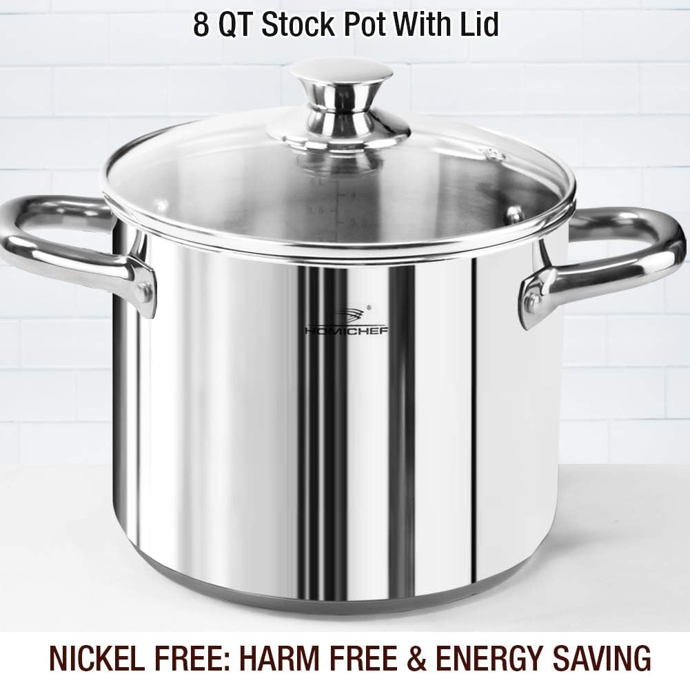 HOMICHEF 2.5-quart sauce pan with lid for precise simmering