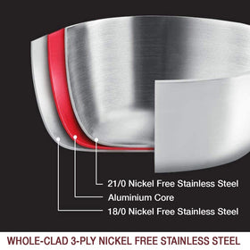 HOMICHEF steamer insert pairs with stockpot to gently steam vegetables.