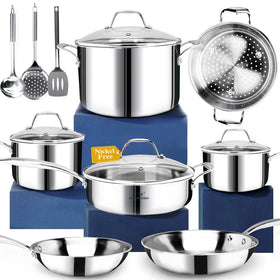 HOMICHEF stockpot 9.5-inch provides even heat for simmering sauces.