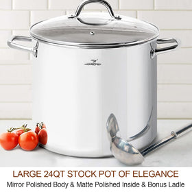 HOMICHEF stockpot base 4.2mm 3-ply improves heat distribution for faster cooking.