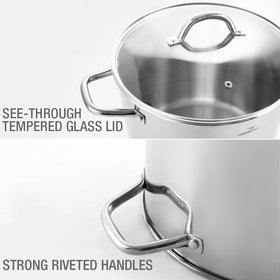 HOMICHEF ergonomic handles stay cool on stovetops