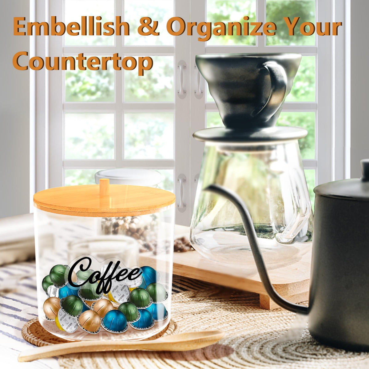 Homicozy multi-purpose organizer for tea bags and sugar.