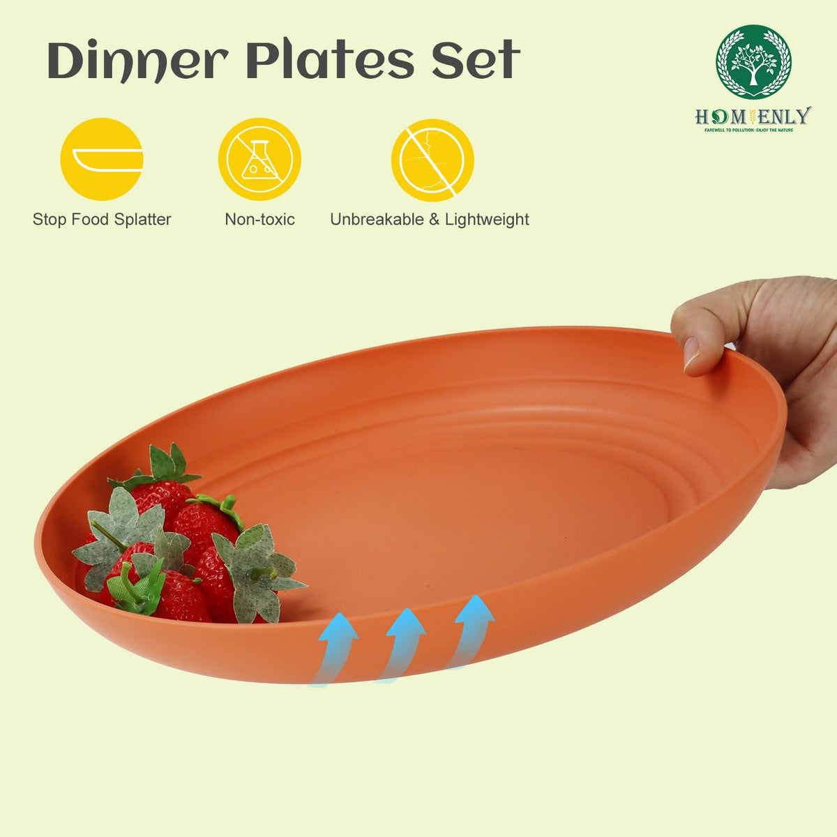Homienly 11-inch plates highlight large capacity for mains and salads