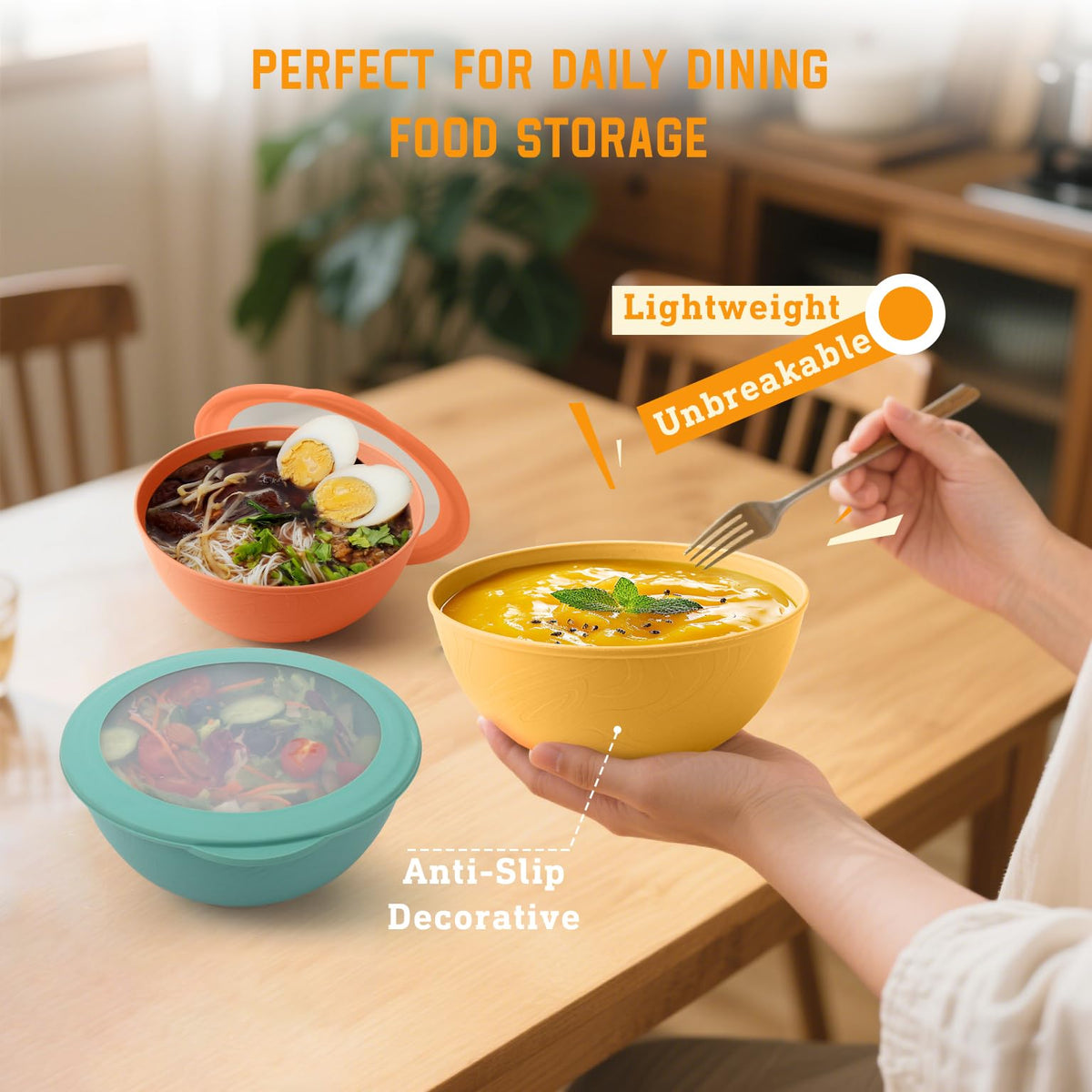 Homienly lids include a viewing window to identify contents quickly.