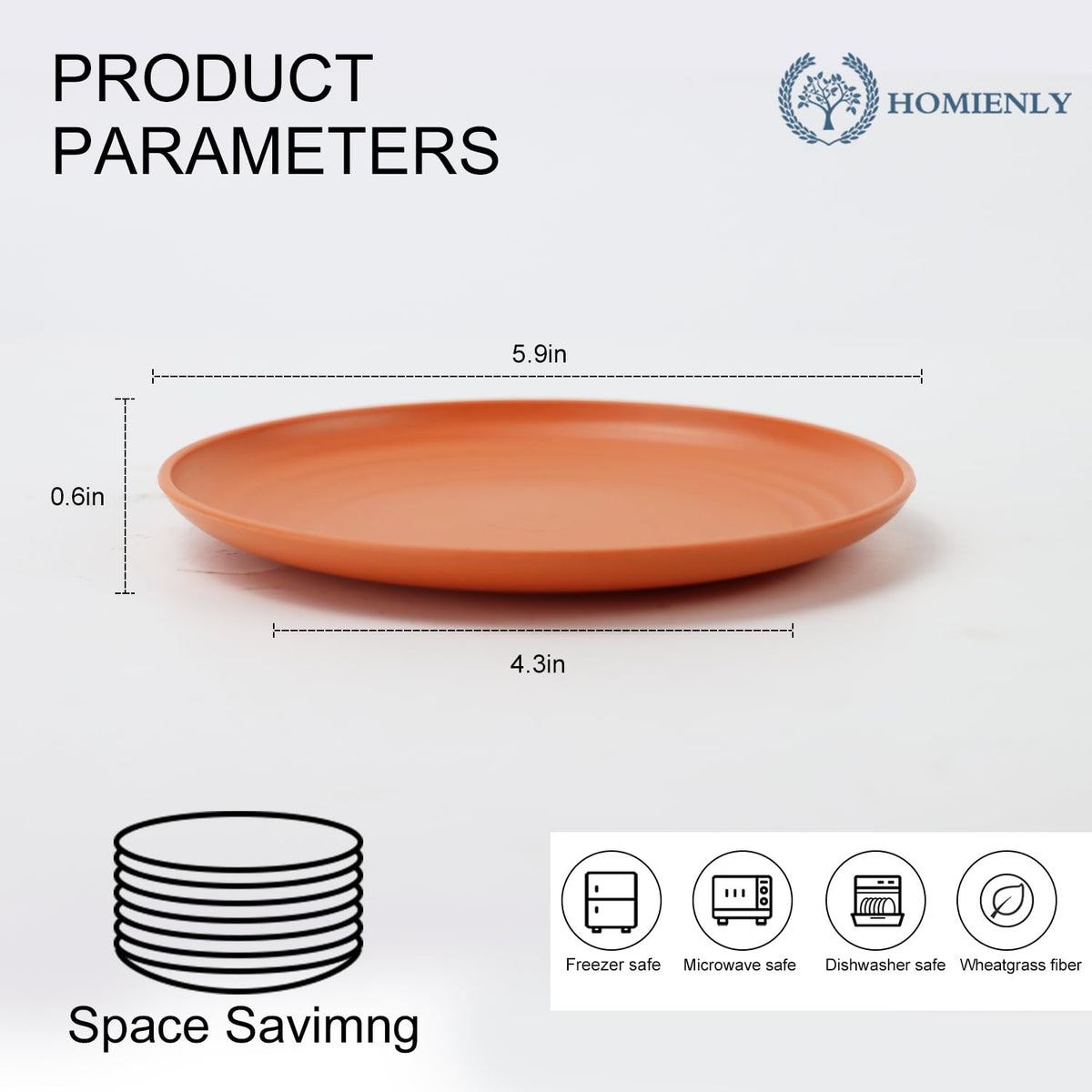 Homienly appetizer plates 5.7 inches ideal for small bites.