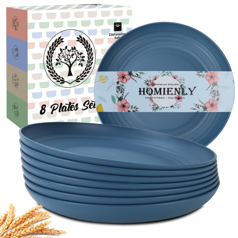 Homienly blue 10-inch dinner plate, lightweight and durable for everyday meals