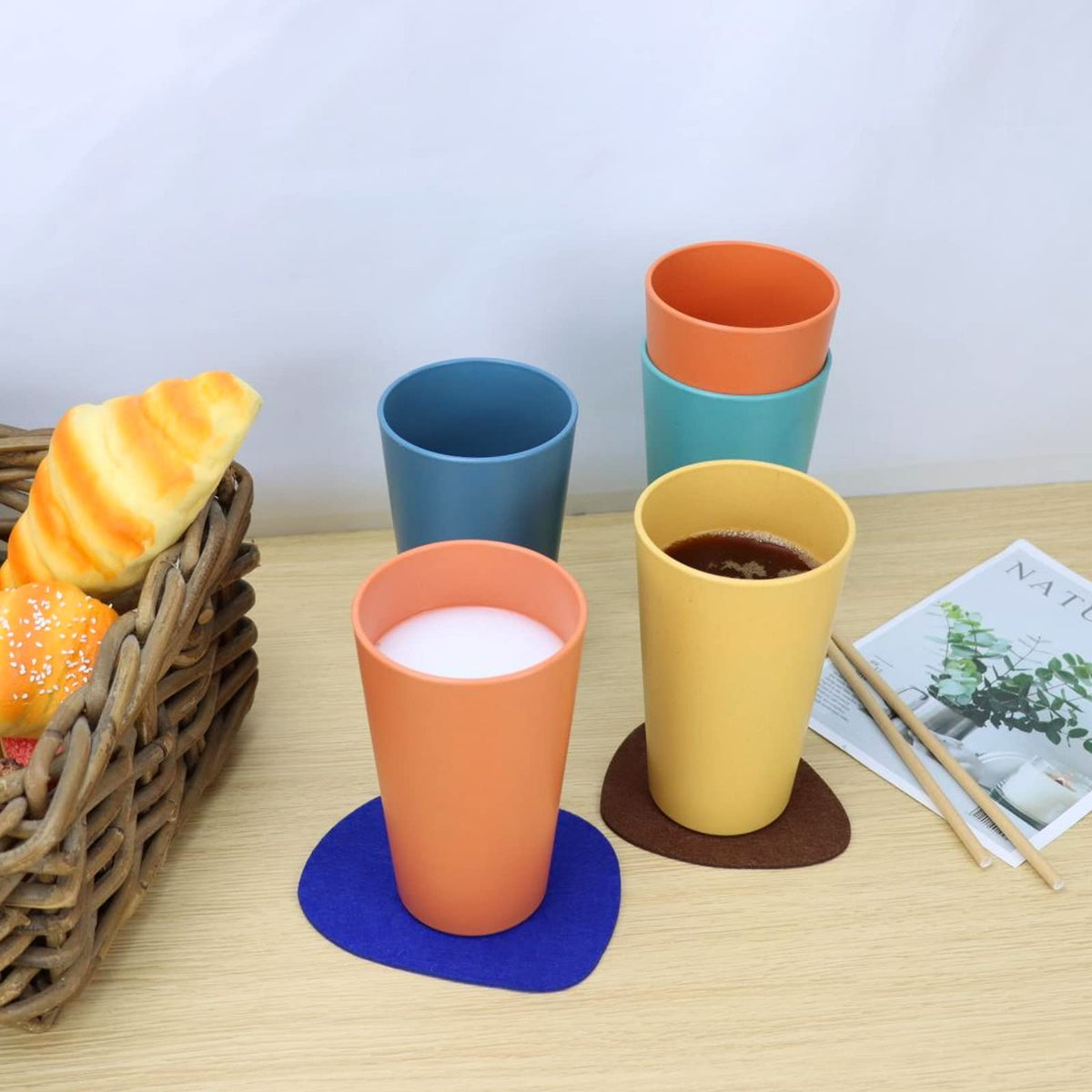 Homienly microwave-safe wheat-straw cup for quick drinks and reheating