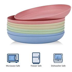 Homienly microwave-safe wheat straw plate permits quick reheats without fuss
